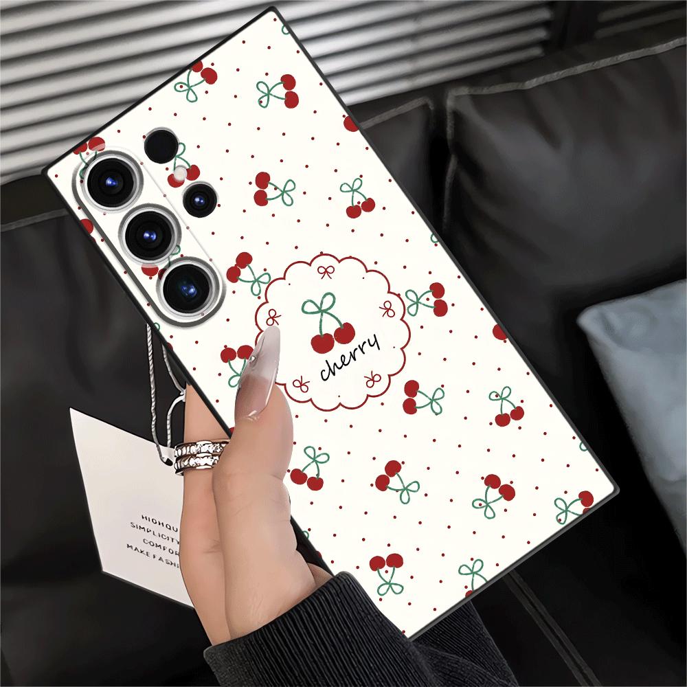 Funda Phone Cover Case for Samsung Galaxy S26 Ultra S20 Ultra S21 FE S23 S24 S25 Plus S10 S9 Note 20 8 9 10 Cartoon Cherry
