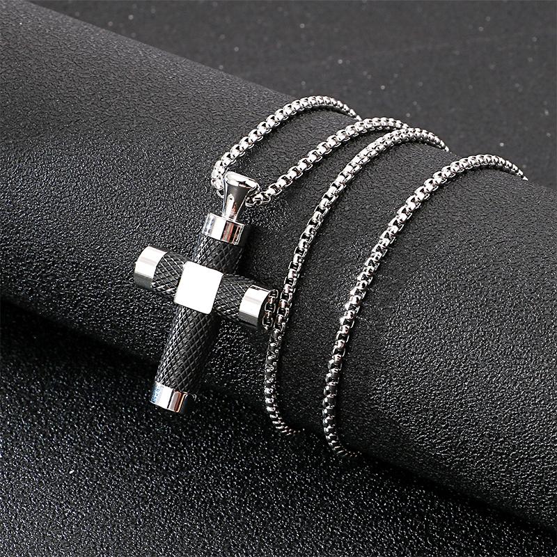 3 Color Cross Pendant 316L Stainless Steel Men's Unique Hip Hop Necklace Party Jewelry