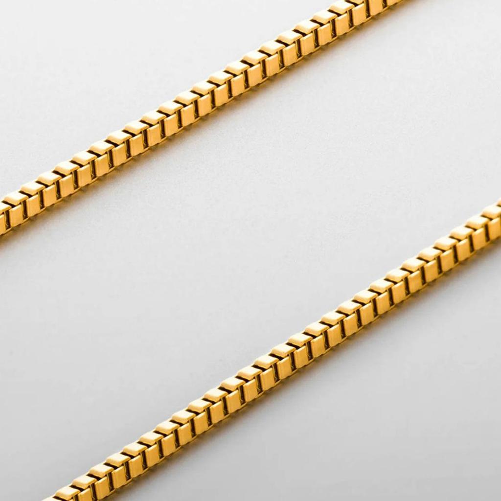 Stainless Steel Box Chain Necklace: Trendy Clavicle Jewelry with Luxurious Style and Versatile Appeal