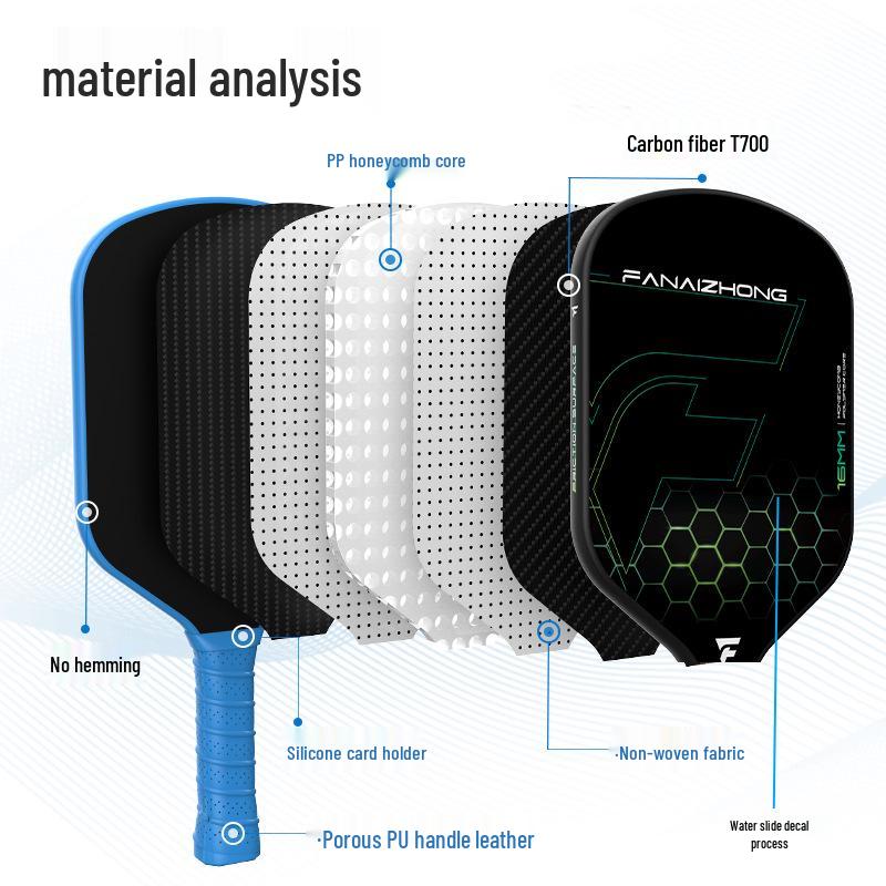 Advanced Player T700 Carbon Fiber Pickleball Paddle: Cross-Border, Hot-Pressed, One-Piece Design for Competition Play
