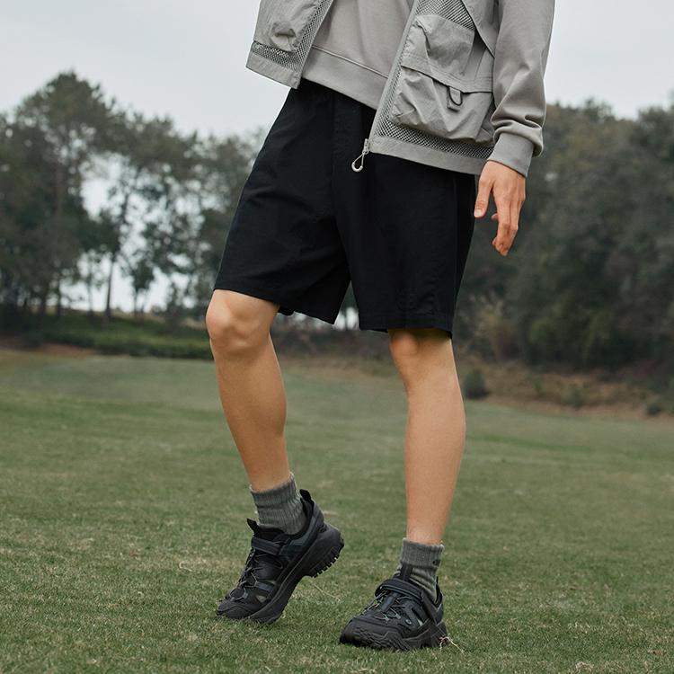 Li-Ning CF Trace Series SS23 Solid Color Elastic Loose Casual Shorts Men Bottoms Black AKST589-3