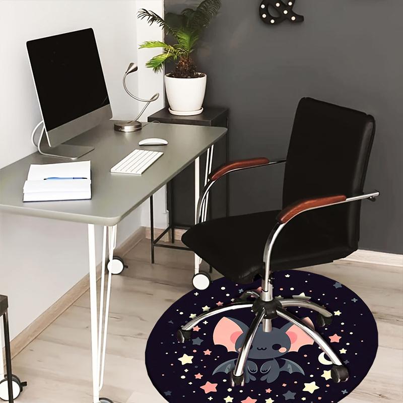 

1pc Office Carpet Chair Mats Cute Bat Night Sky Stars Moon Perfect for Decorating Office Chairs, Living Rooms, Or Bedrooms.YDT108 80cm by 80cm