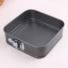 1Pc Carbon Steel Baking Mould With Buckle Square Cake Baking Pan With Removable Bottom Non-Stick Cake Mould Chiffon Cake