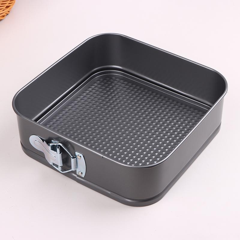 1Pc Carbon Steel Baking Mould With Buckle Square Cake Baking Pan With Removable Bottom Non-Stick Cake Mould Chiffon Cake