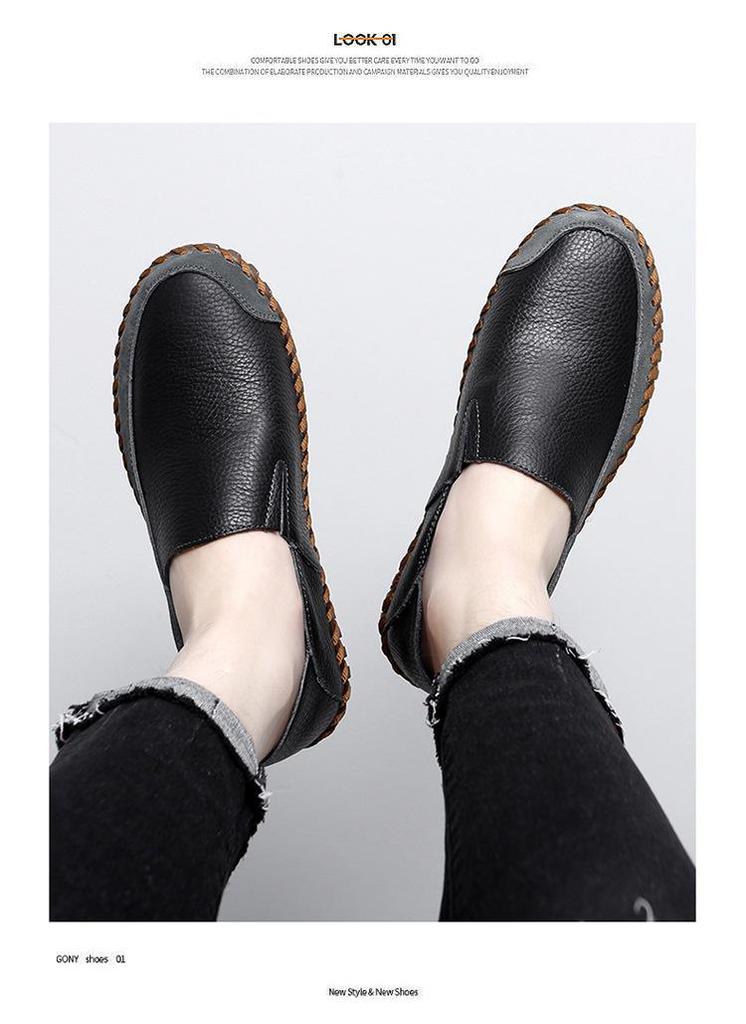 2025 Summer Plus Size Soft Sole Casual Leather Slip-ons for Driving
