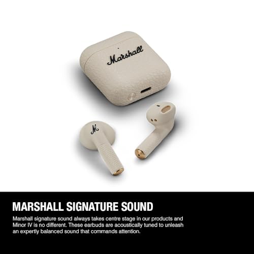 Sluchátka Marshall Completely Minor IV Cream, kompatibilní s Bluetooth/Qi nabíjením/hovory