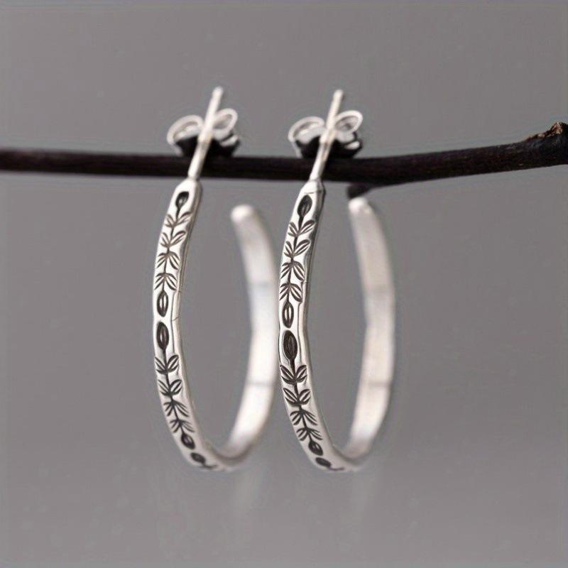 Ladies Retro Fashion Circle Earrings 1 pair серебряный