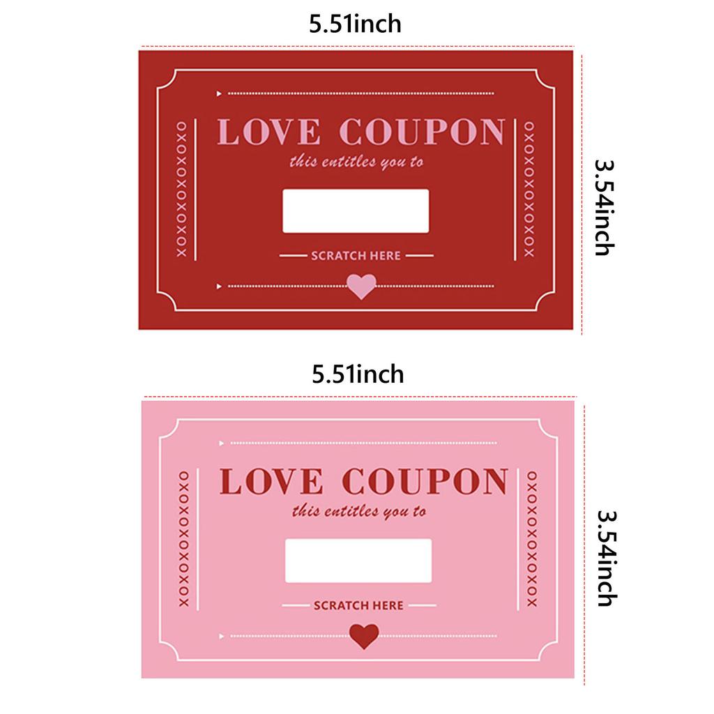 30Pcs Scratch-Off Love Coupons Multi-Purpose Couple Scratch Off Cards Dating Scratching Card Anniversary Creative Gifts