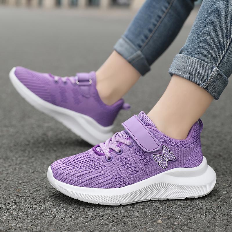 

Children s sports shoes, girls breathable leisure shoes, outdoor sports shoes, mesh surface anti slip fashionable running shoes 40 фиолетовый