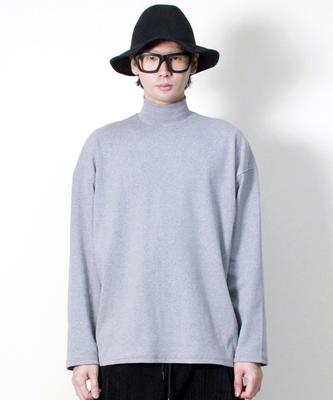 Deumakeu Oversized Turtleneck Long Sleeve T-Shirt Gray
