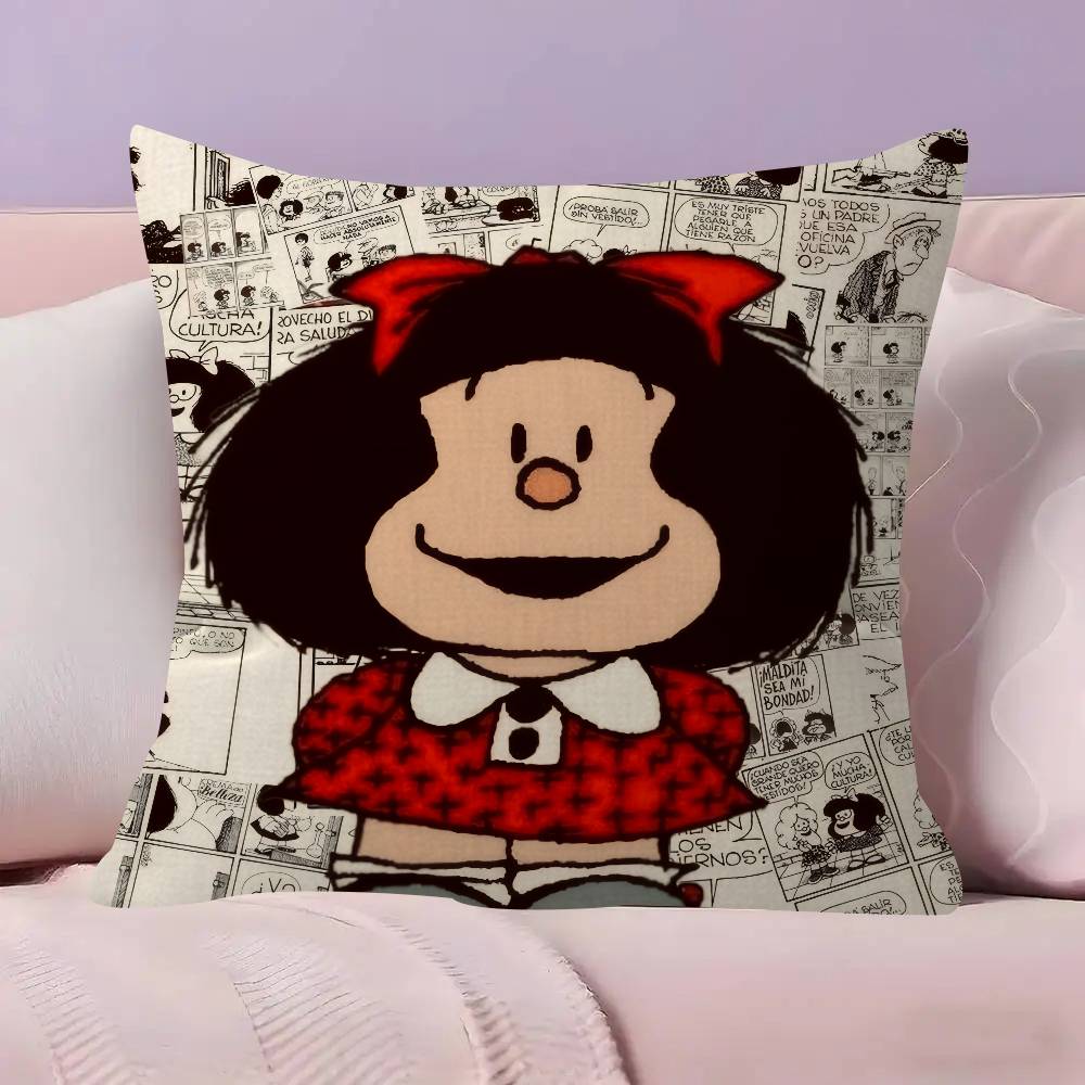 Cute Cartoon M-Mafalda   Pillow Cover for Bedroom Room and Living Room Sofa Decorative Cushion Cover