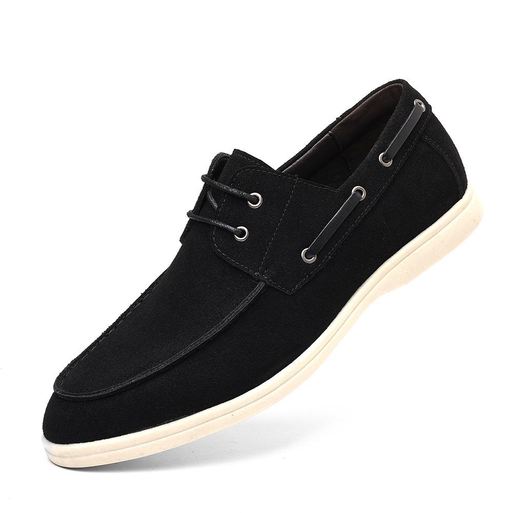 

Male Classic Brand Suede Leather Loafers Men Casual Shoes Luxury Mens Breathable Driving Shoes Moccasins 46 чёрный