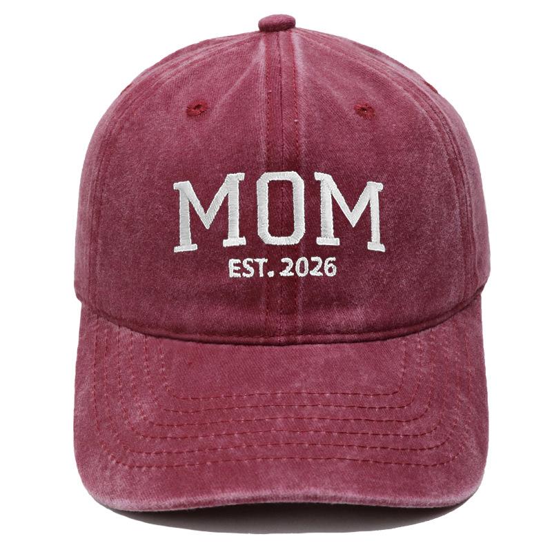 Hot Sale DAD MOM Embroidered Baseball Cap Washed Retro Male and Female Couples Casual Versatile Hat