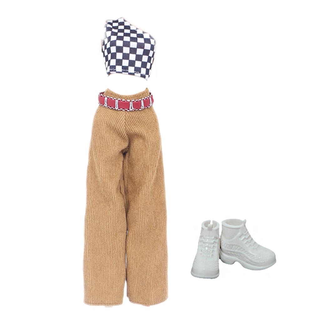 Fashion Doll Dress for Barbie Doll 11.5'' Girl Doll Outfit Tops and Pants with High Heels Shoes Boots Kids Play Gift Accessories Toy
