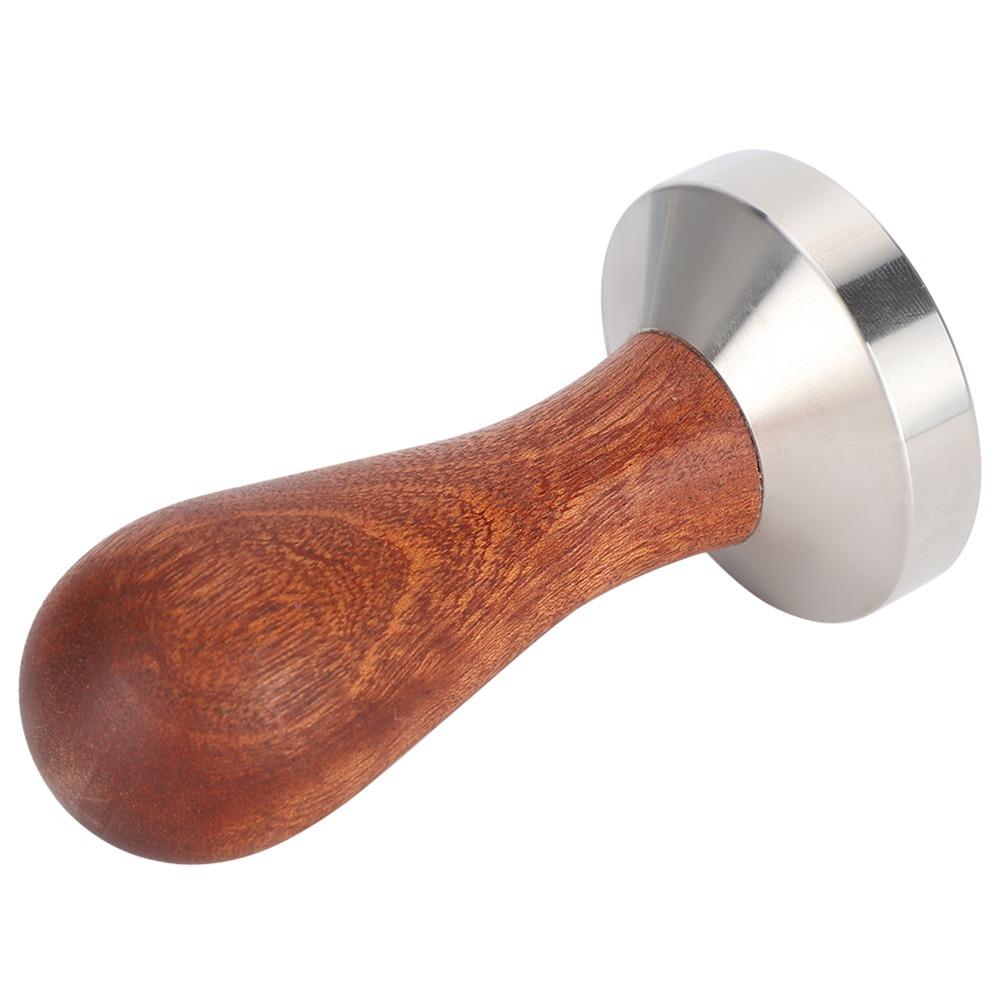 Flat Bottom 51mm Coffee Tamper Wooden Handle Espresso Tamper Coffee Press Tool Coffee Making