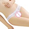 Sexy Crotchless Floral Lace See-through Panties Women Bowknot Briefs Underwear Female Clothing