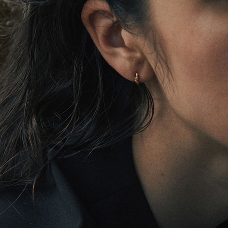 Verte [925 Silver] Deux.silver.196 / Mini Bout Earring (gold)