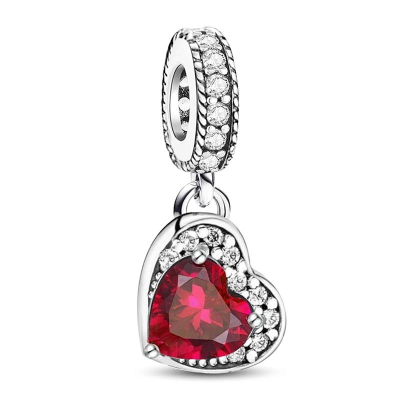 Copper Love Heart Shaped Cute Charms Beads Fit Diy Bracelet Bangle Making Gift Of High Quality Jewelry For Womens