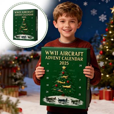 1 Set Aircraft Calendar Military Theme 2025 Advent Calendar Christmas Countdown Fighter Jet Design Collectible Gift Hot Sale