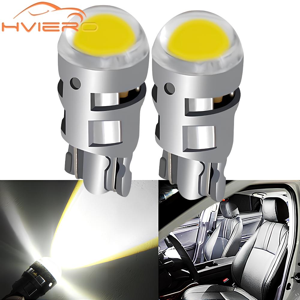 2pcs T10 Led Signal Lamp Car Bulb W5W 194 168 Trunk Reading Interior Lamps Clearance Backup Reverse Light License Plate White