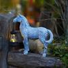 Patio Resin Decoration Solar Garden Horse Figurine Sculpture with Lantern Animal Desktop Retro Statue for Farmhouse Home Indoor Outdoor Decor Yard Art