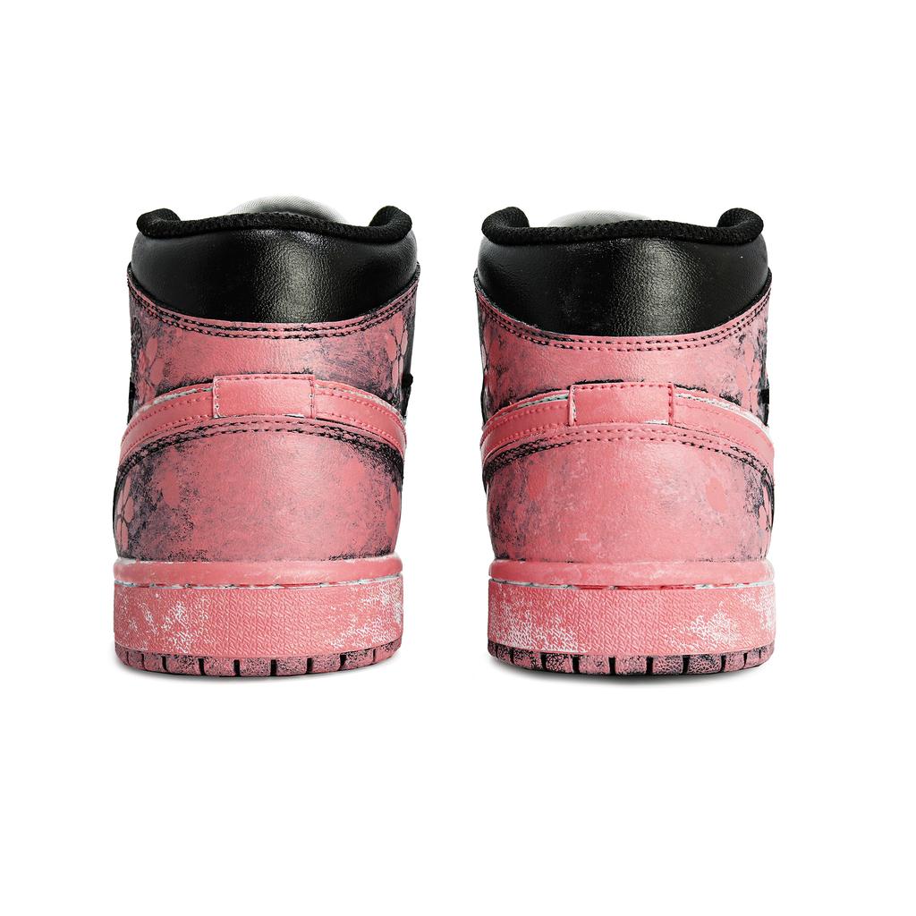 Jordan Air Jordan 1 Slip Resistant Abrasion Resistant High Top Vintage Basketball Shoes Unisex Black Pink DQ8423-103(Team629-)