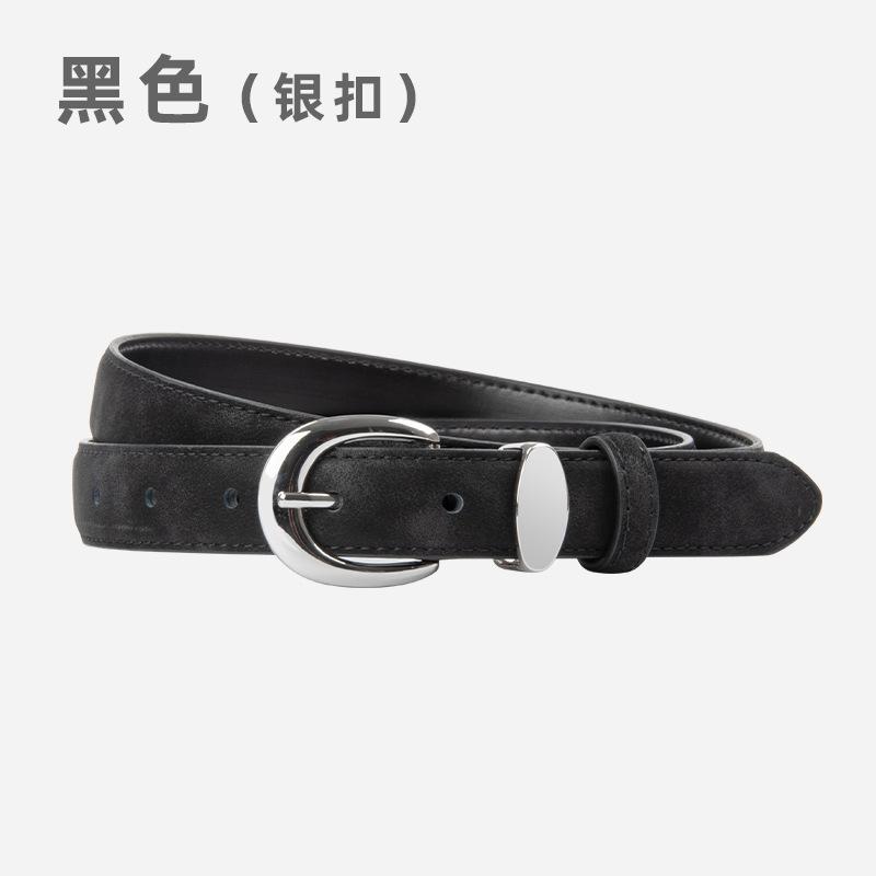 Four Seasons Available New Retro Matte Genuine Leather Women'S Belt Leather Paired With Jeans Casual Pants Decorative Versatile Belt