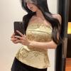 Elegant Chinese Style Sleeveless Strapless Waist-Cinched Summer Vest for Women