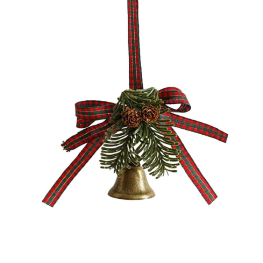 Bronze Pinecone Bell Pendant Retro Christmas Tree Hanging Bells Garden Decor