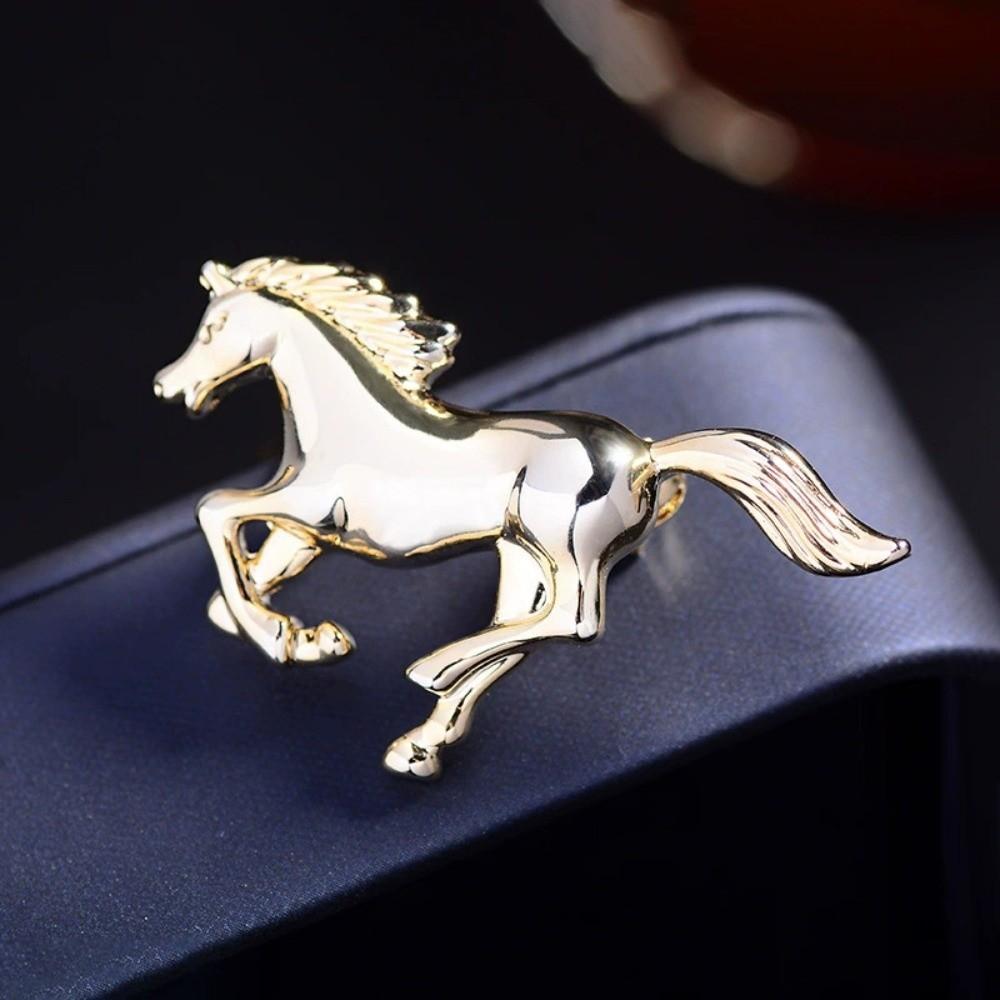 Fashion Jewelry Zodiac Animal Pins Chinese New Year Metal Pony Badge Pin  Women
