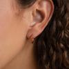 8mm Stainless Steel Minimal Hoop Earrings Crystal Zirconia Small Huggie Thin Cartilage Earrings Helix Tragus Piercing Jewelry