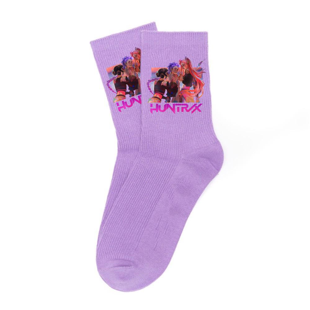 Neueste Kpop-Dämonenjäger-Socken, weich, dick und warm, für Schüler, Outdoor-Sportarten, Herbst, kalte Jahreszeit, Mädchen, wadenlang, Kindergeburtstag, Geschenk
