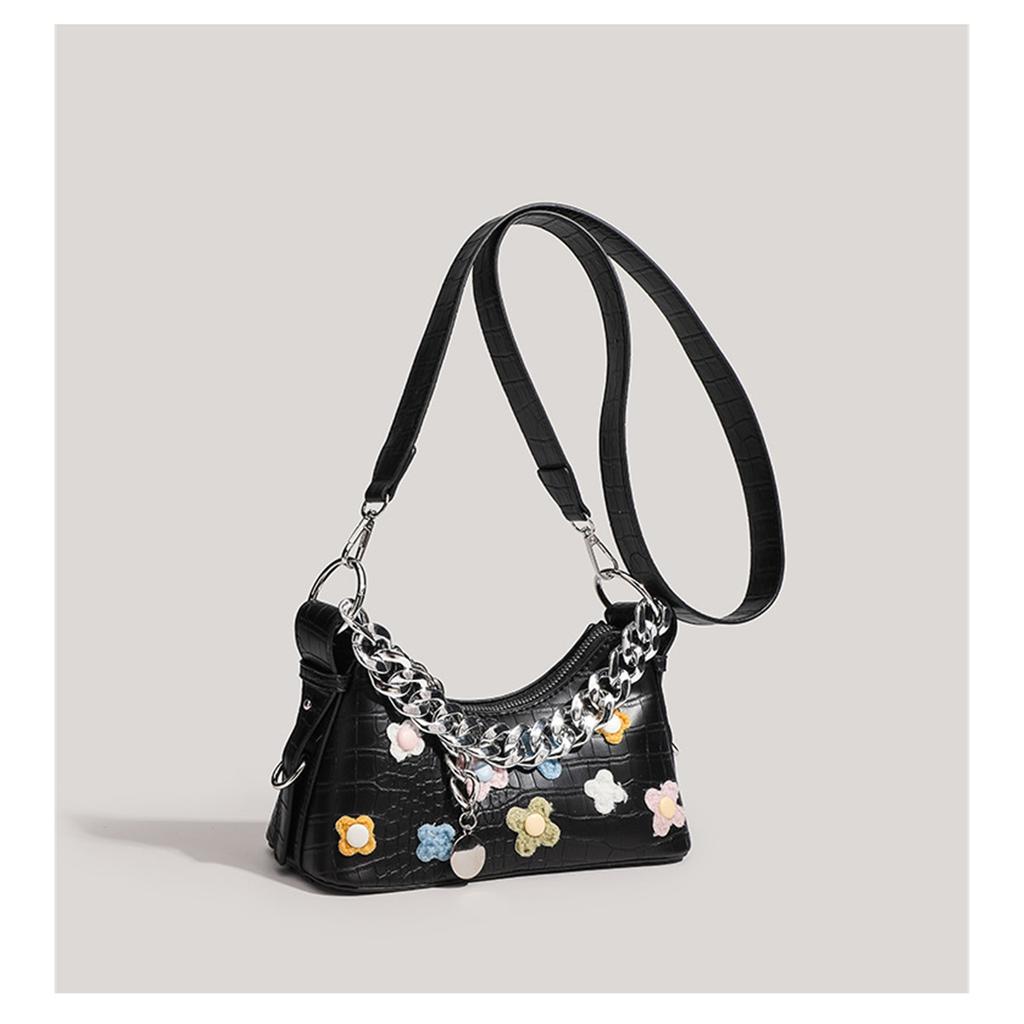 Flower Baguette Bag, High-end Texture, Niche Underarm Messenger Bag For Women