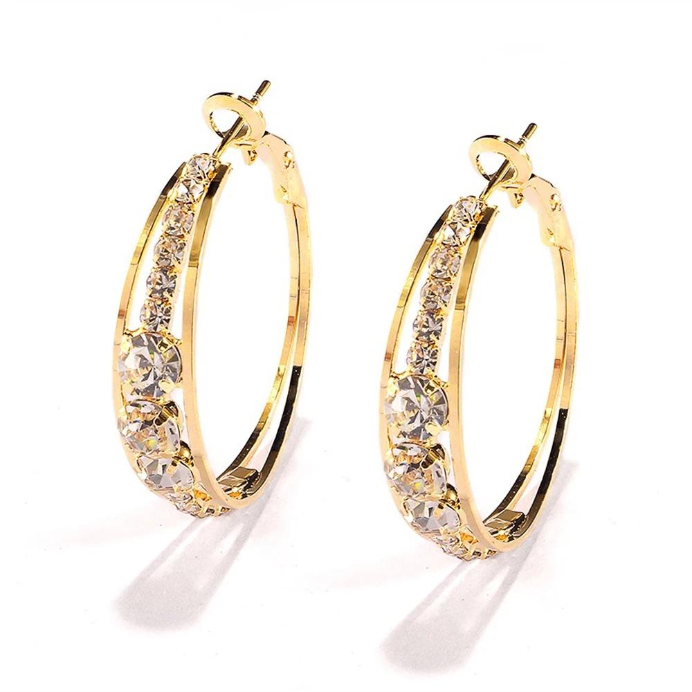 

CAOSHI Trendy Female Luxury Hoop Earrings Gorgeous Fashion Accessories for Anniversary Party Stylish Lady Engagement Zircon