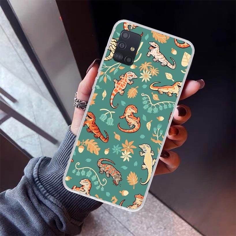 Lizards Geckos Phone Case For Samsung Galaxy A52 A51 A50S A32 A22 A12 A02S A72 A71 A31 A70 A30S Note 20 Ultra 10 Plus S10 Galaxy