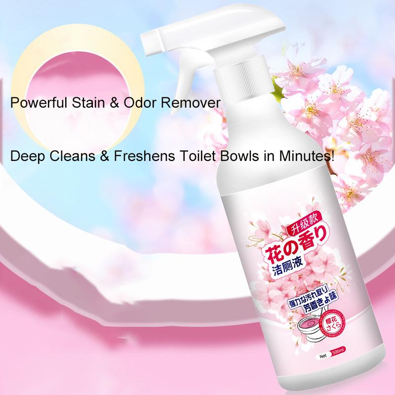 500ml Blumenduft Toilettenreiniger Kalk Gelb- & Urinflecken Kraftvoller Entferner Tiefenreinigt & Deodorisiert
