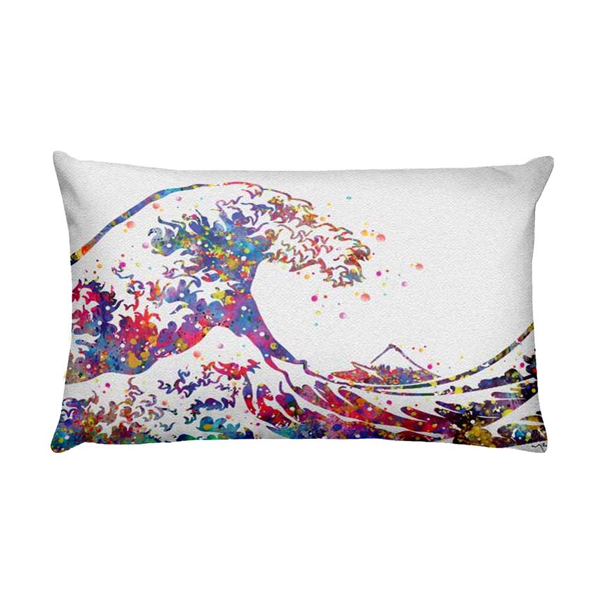 45*45cm Polyester Zen Yoga Art Watercolor Print Pillowcase Home Decoration Sofa