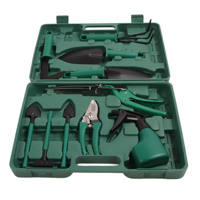 10Pcs Gardening Tools Strong Metal Plastic Handle Ergonomic Garden Tool Kit with Case for Home