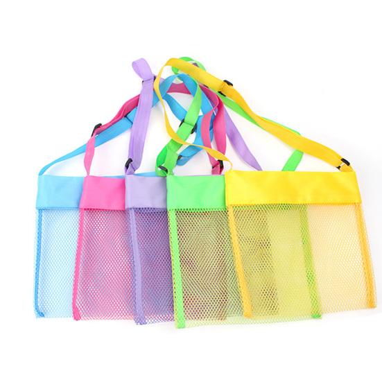 Children Sand Away Adjustable Shoulder Strap Multifunctional Foldable Mesh Beach Bag Water Toy Holder Outdoor Supplies