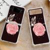 Schmetterling Blume Luxus Fall Für Samsung Galaxy Z Flip 3 4 5g Funda Z Flip3 Klar PC Harte stoßfest Zurück Telefon Coque Shell