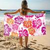 Vibrant Blooms Bath Sheet Exotic Flower Print Bold Colors Lightweight Portable Ideal Gift For Beach Lovers Or Seaside Picnic Use
