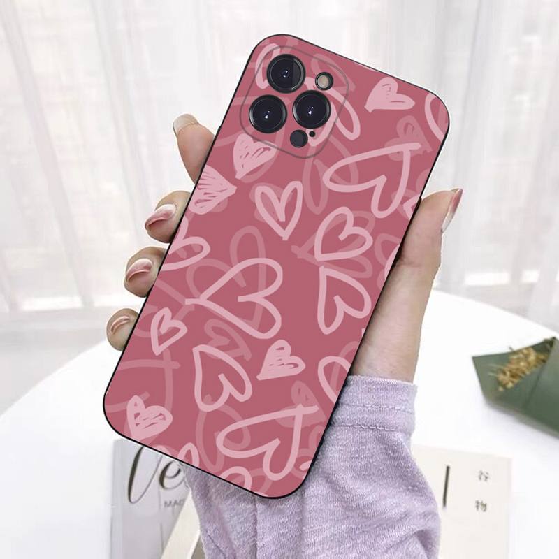 INS Fashion Sweet Love Heart Phone Case For iPhone 8 7 6 6S Plus X SE 2020 XR XS 14 11 12 13 Mini Pro Max Mobile Case