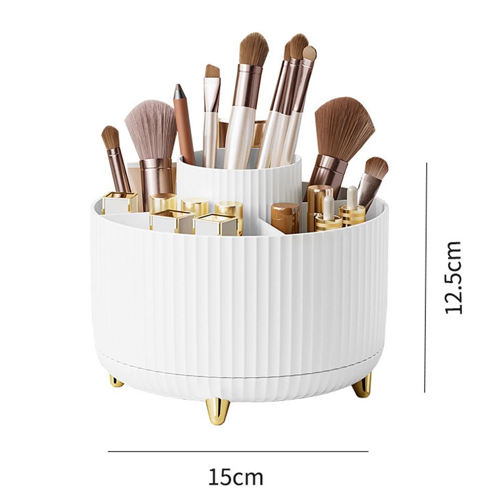 360° otočný organizér na make-up do ložnice, stolní kosmetický úložný box, přenosný držák na rtěnku, štětec na make-up, držák na pero do koupelny
