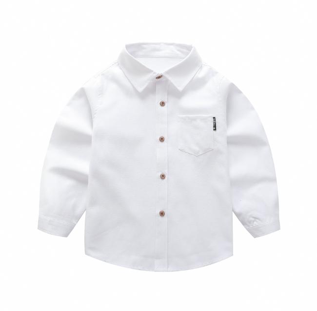 

Белая рубашка Детская белая рубашка Одежда для выступлений Белая рубашка для детей среднего возраста Весенне-осенняя рубашка с коротким рукавом 160