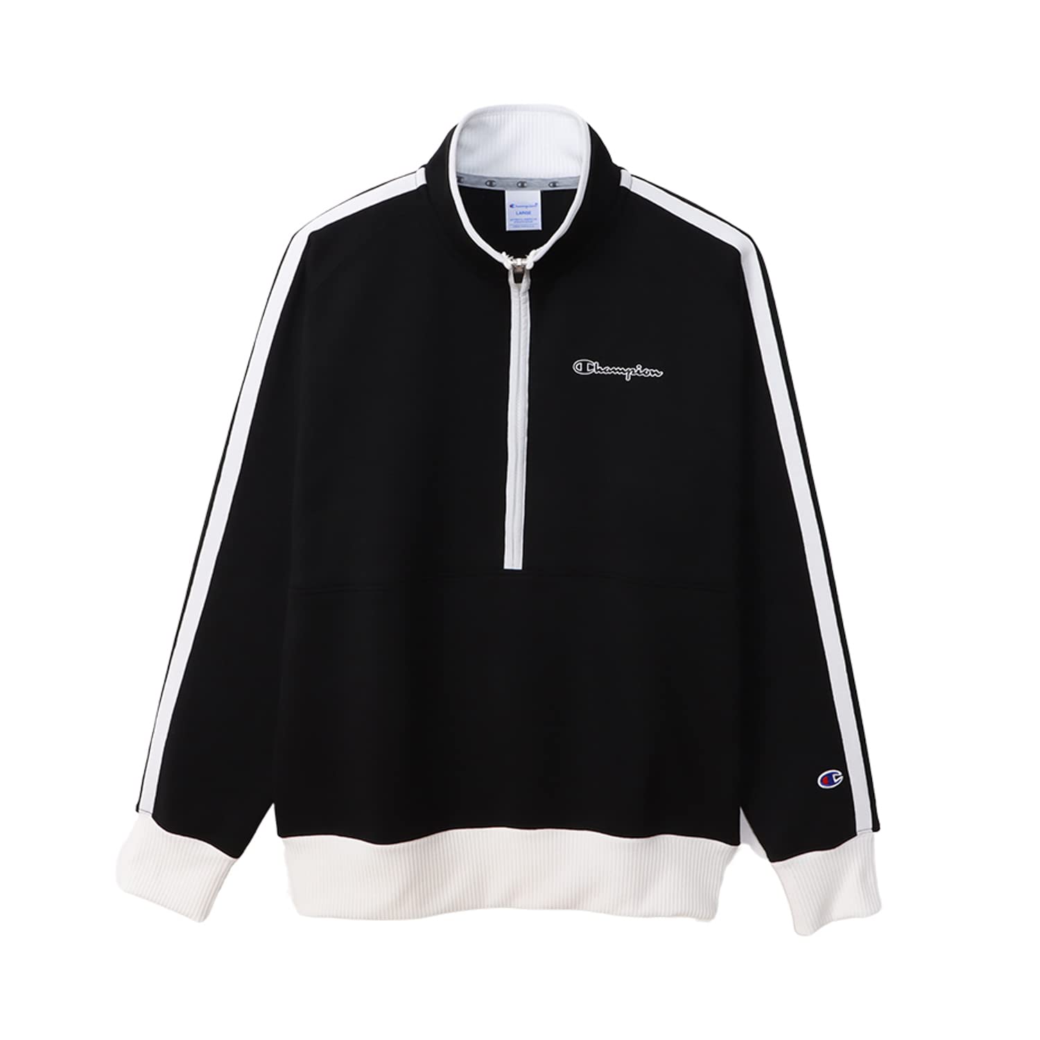 

Champion Long Sleeve Warm Script Logo Golf Size Men s Anti-Static Half-Zip Jacket, Black, M, C3-YG607 чёрный