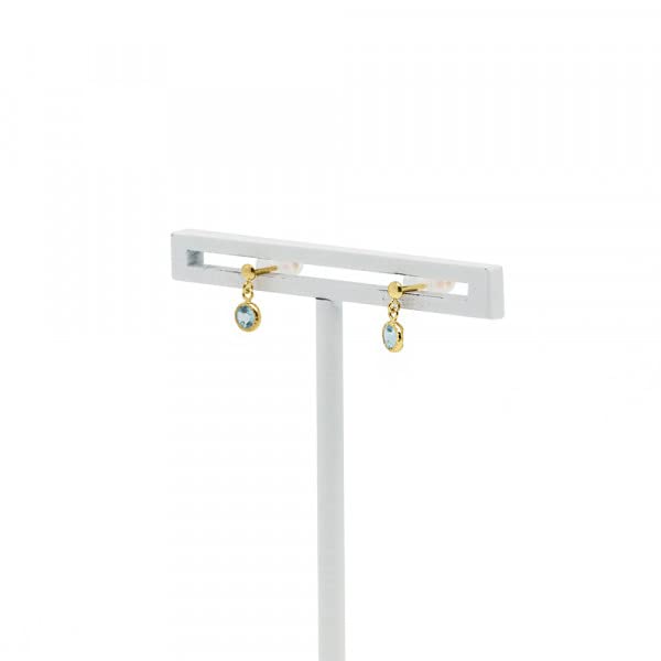 ESTELLE November Birthstone Blue Topaz 10K Yellow Gold Earrings (0222-7802-0019-0000)