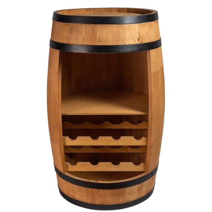 Wooden Barrel - Creative Cooper - 80cm - Bottle Storage - Oak - Vintage Furniture