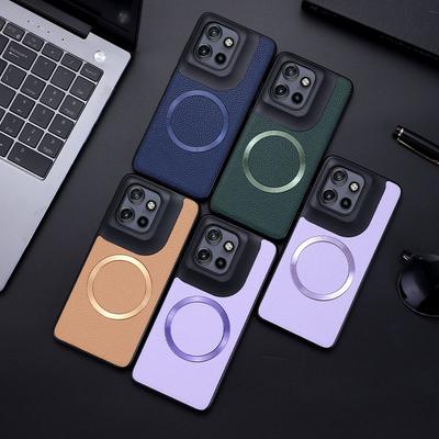 Für Magsafe Litchi PU Leder Telefon Fall Motolora Thinkphone25 Moto Edge 50 Neo 50 Pro Fusion X50 Ultra Matte Weiche Stoßstange Abdeckung