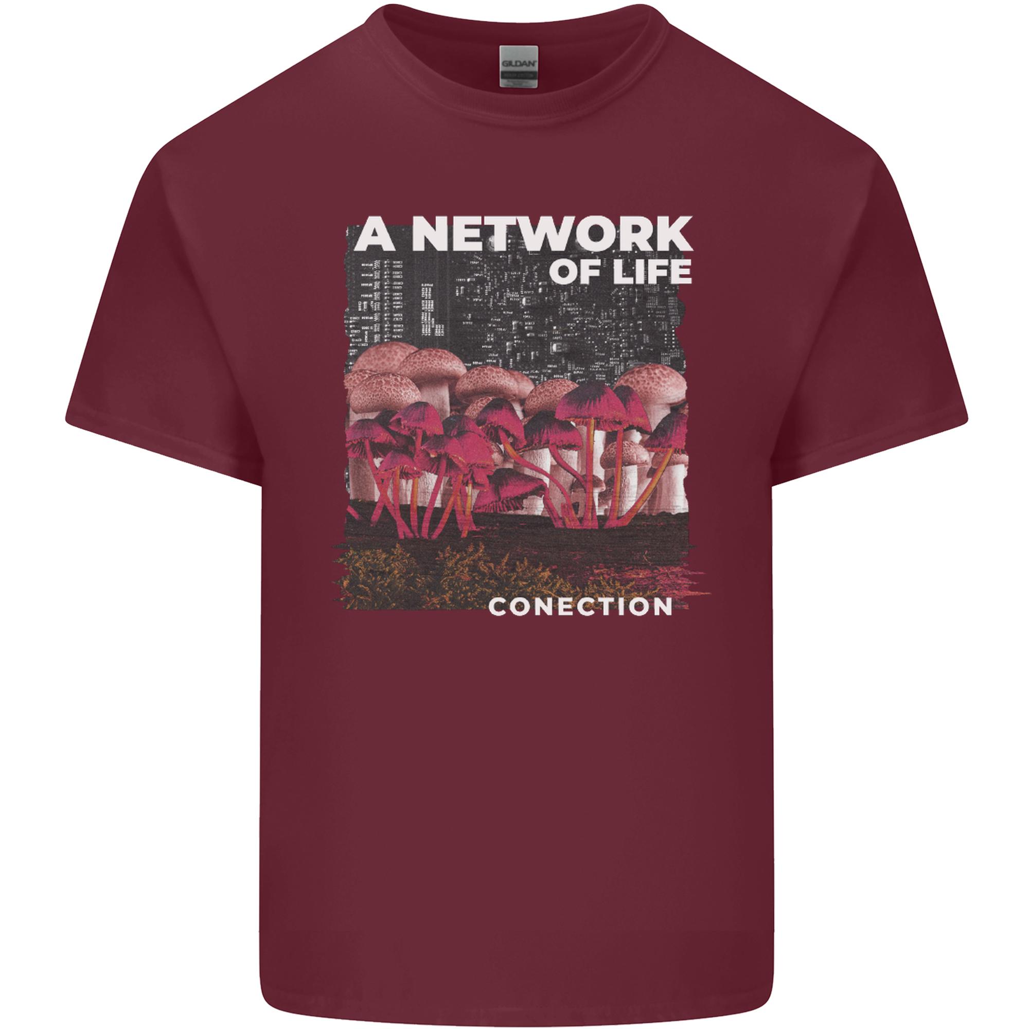 Mushrooms A Network of Life Mycology Unisexs Light Cotton TShirt S