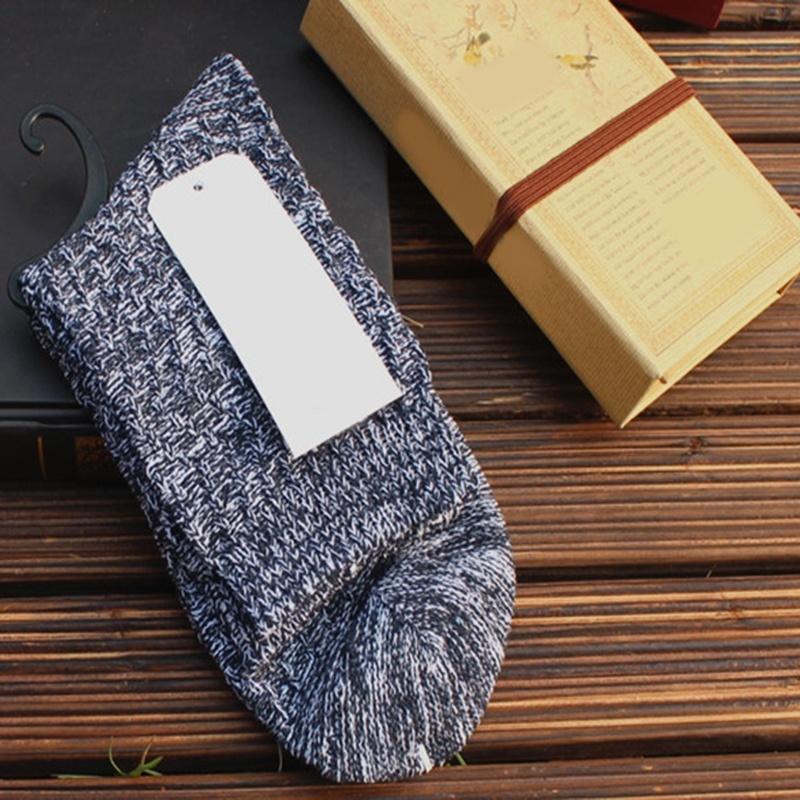 New 5 Pairs Unisex Winter Warm Vintage Men Knit Crochet Cotton Soft Thick Socks Thermal Crew Cashmere (R